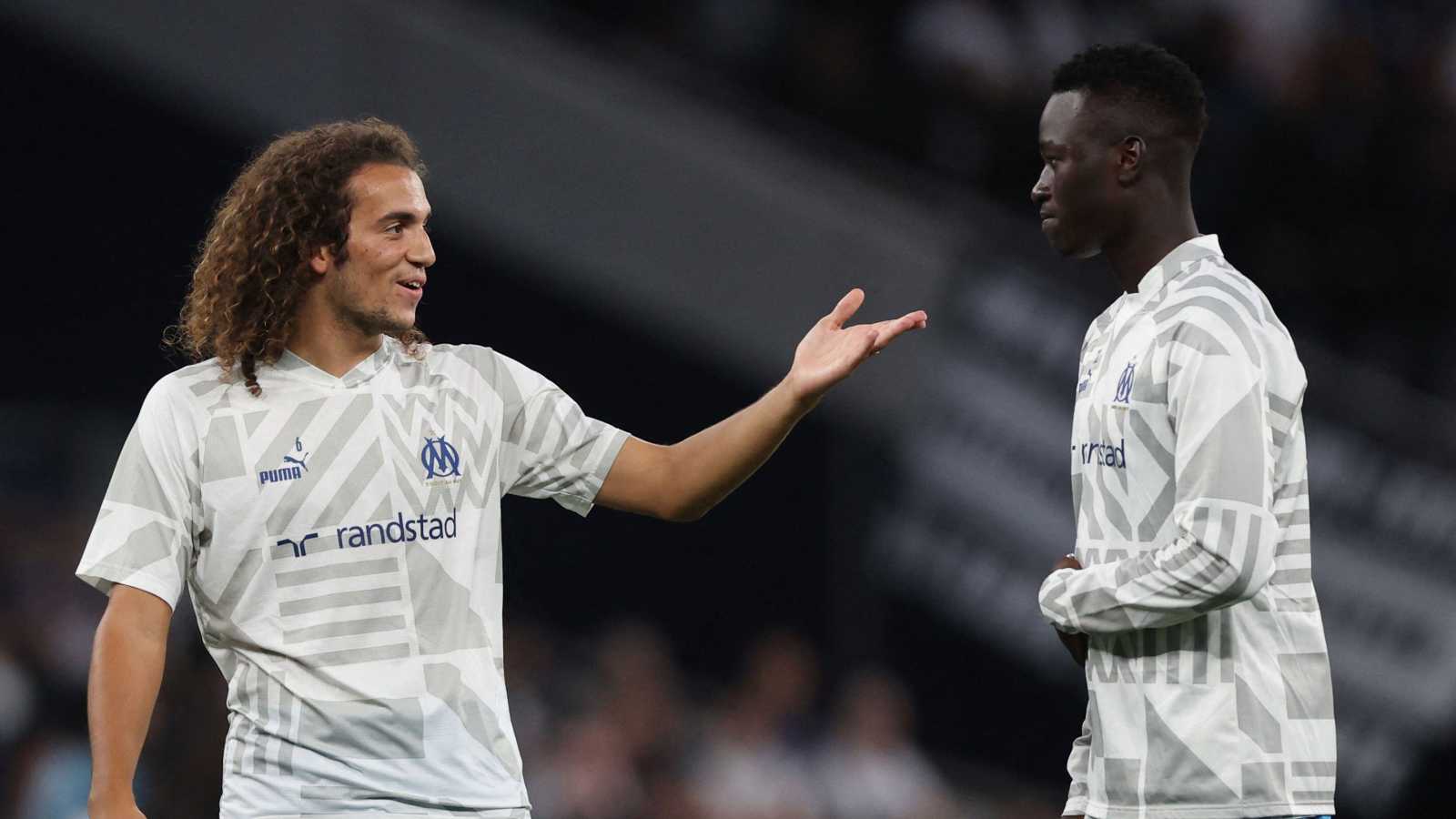 Matteo Guendouzi with Pape Gueye at a Marseille match Matteo Guendouzi with Pape Gueye