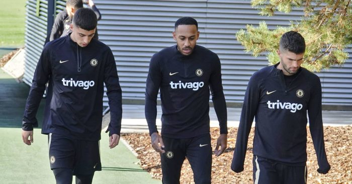 Chelsea forwards Kai Havertz, Pierre-Emerick Aubameyang and Christian Pulisic