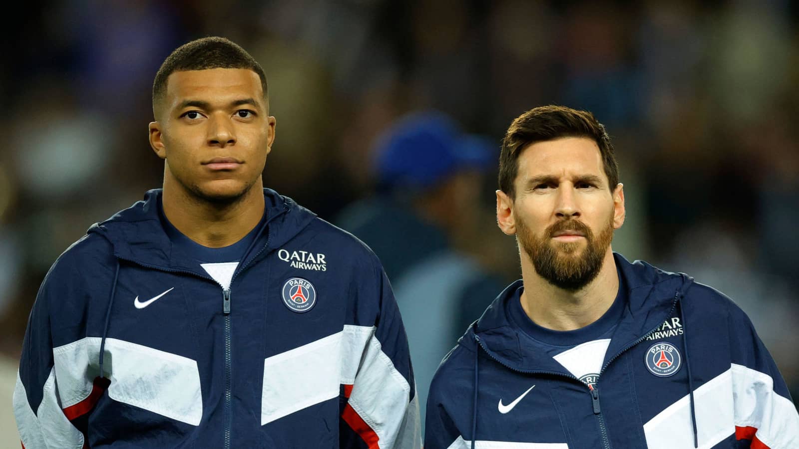 PSG forwards Kylian Mbappe and Lionel Messi PSG forwards Kylian Mbappe and Lionel Messi