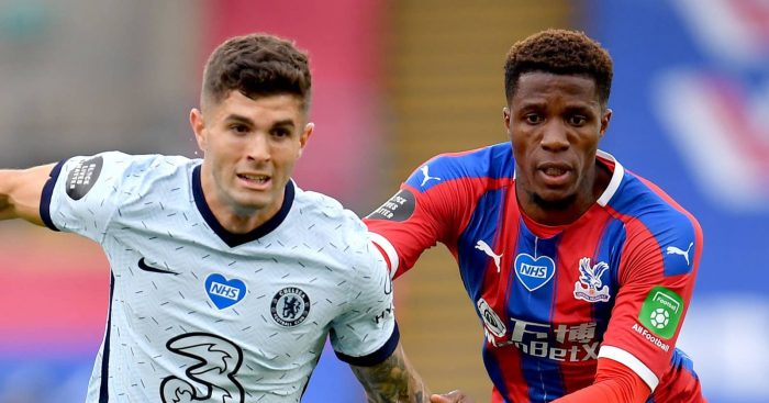 Wilfried Zaha, Christian Pulisic, Crystal Palace v Chelsea, July 2020