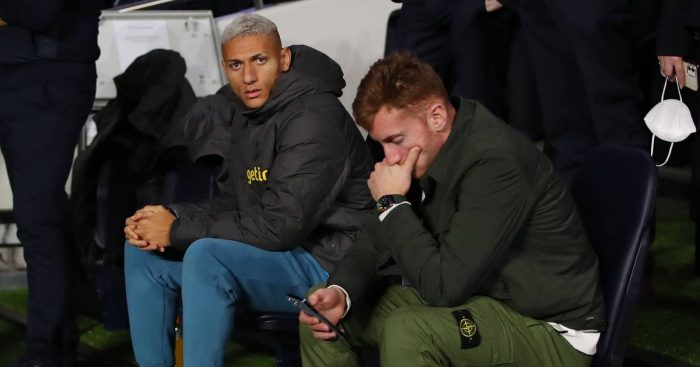 Tottenham forwards Richarlison and Dejan Kulusevski