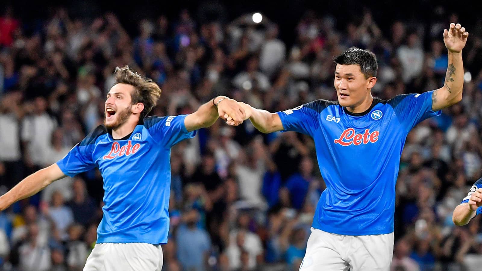 Napoli stars Khvicha Kvaratskhelia and Kim Min-jae