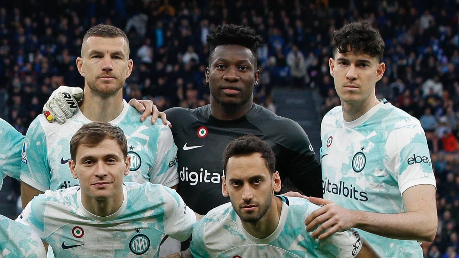 Edin Dzeko, Andre Onana, Alessandro Bastoni, Nicolo Barella and Hakan Calhanoglu