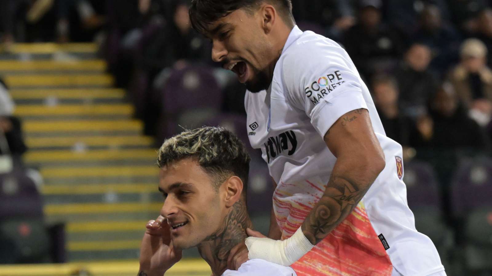 Gianluca Scamacca and Lucas Paqueta