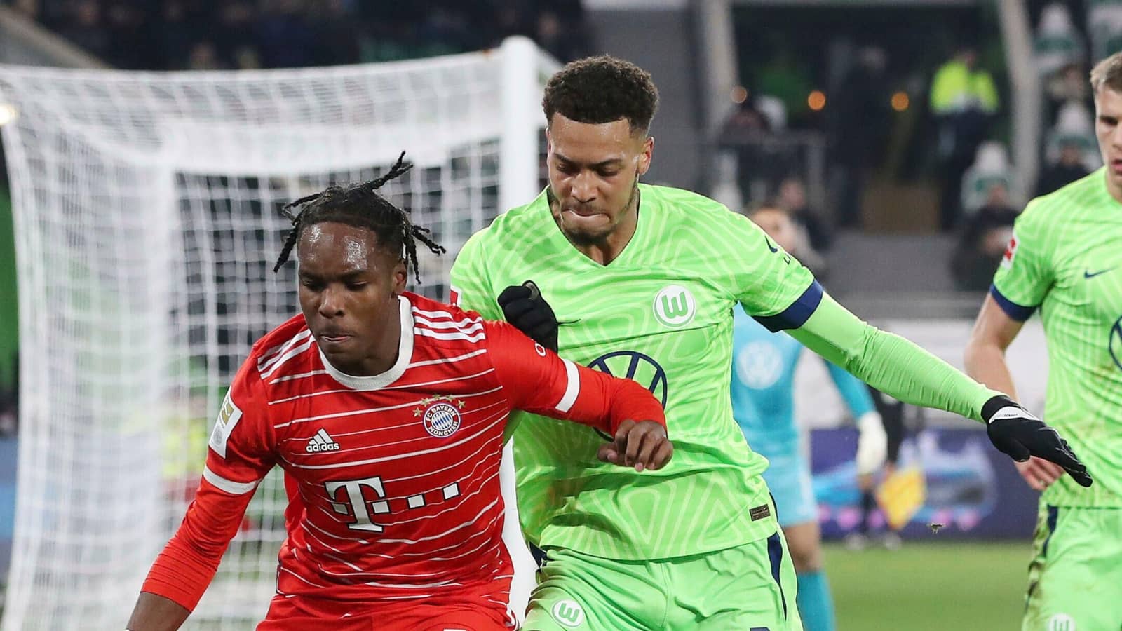 Mathys Tel and Felix Nmecha, Bayern vs Wolfsburg