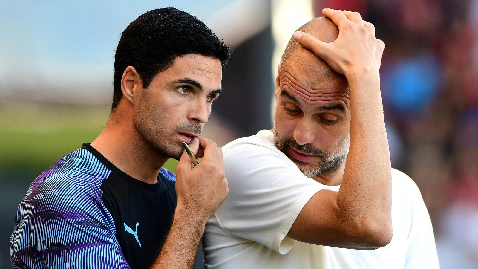 Mikel Arteta and PEp Guardiola