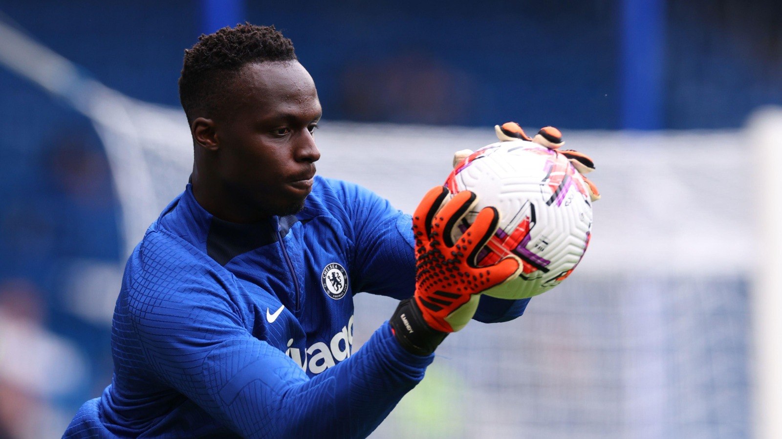 Chelsea goalkeeper Edouard Mendy catches the ball