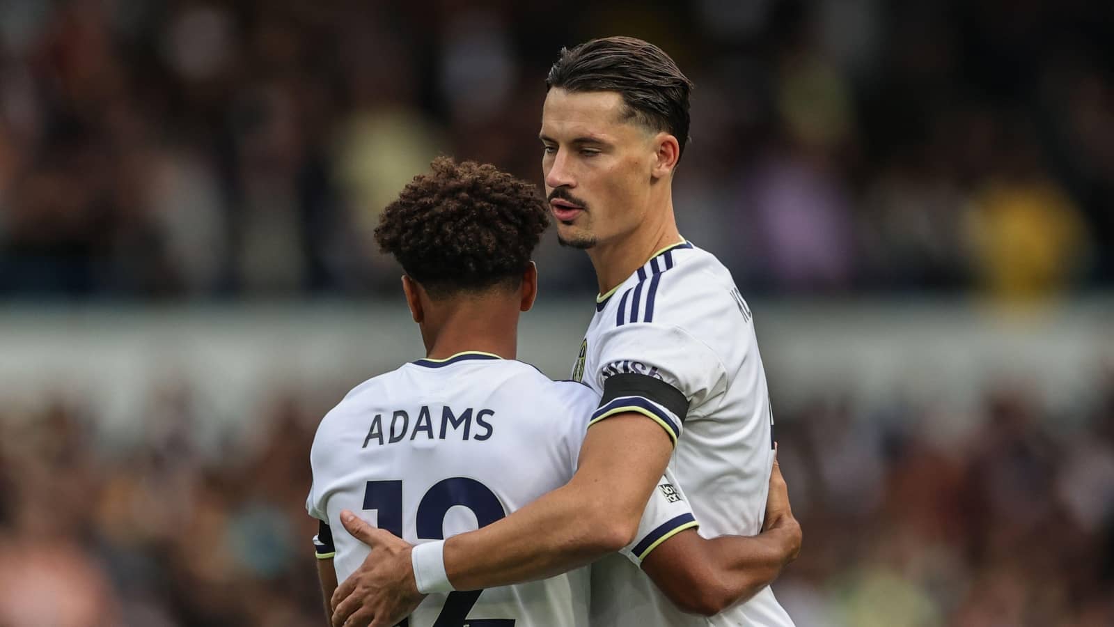 Robin Koch and Tyler Adams of Leeds United