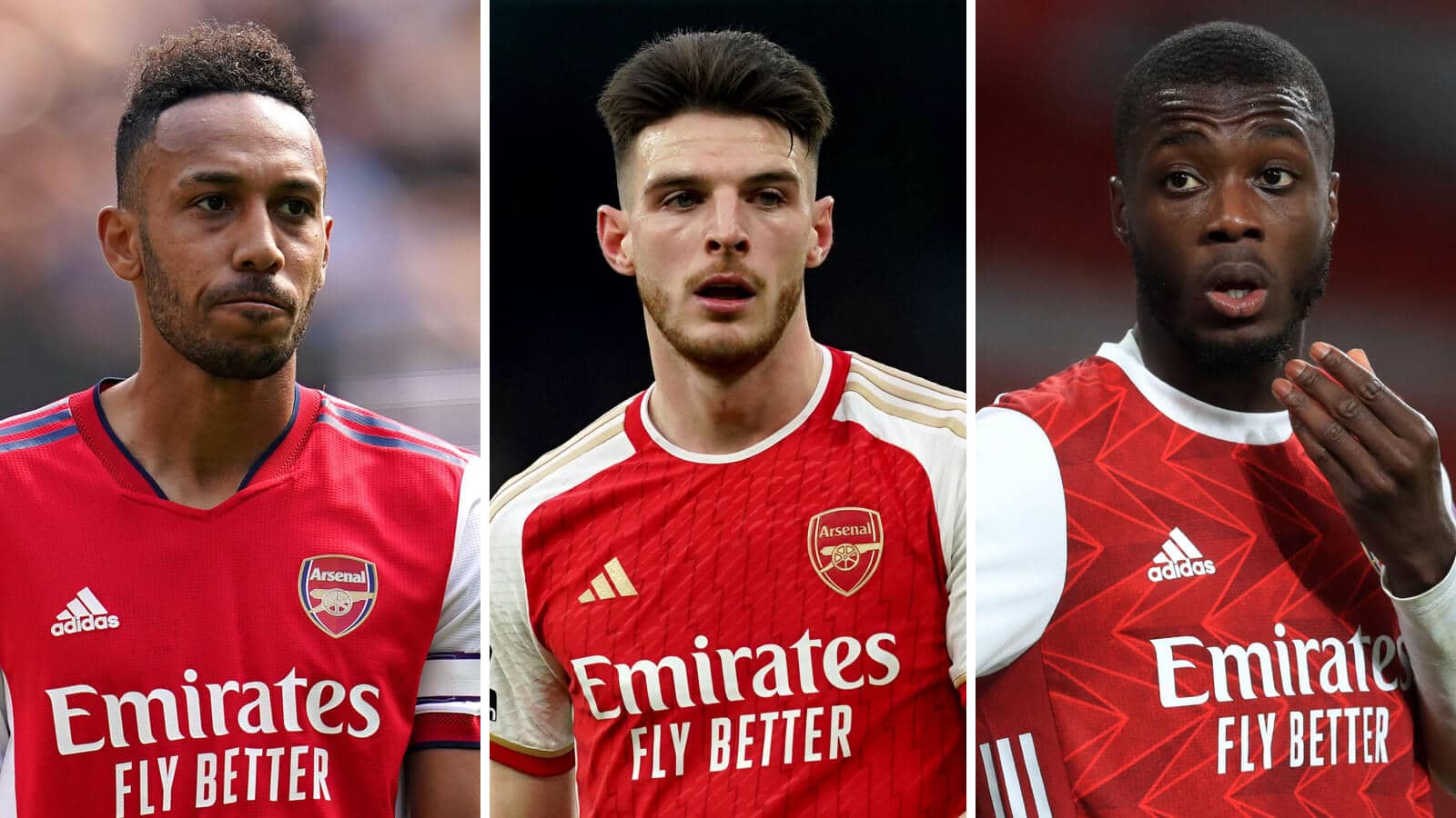 Pierre-Emerick Aubameyang, Declan Rice and Nicolas Pepe