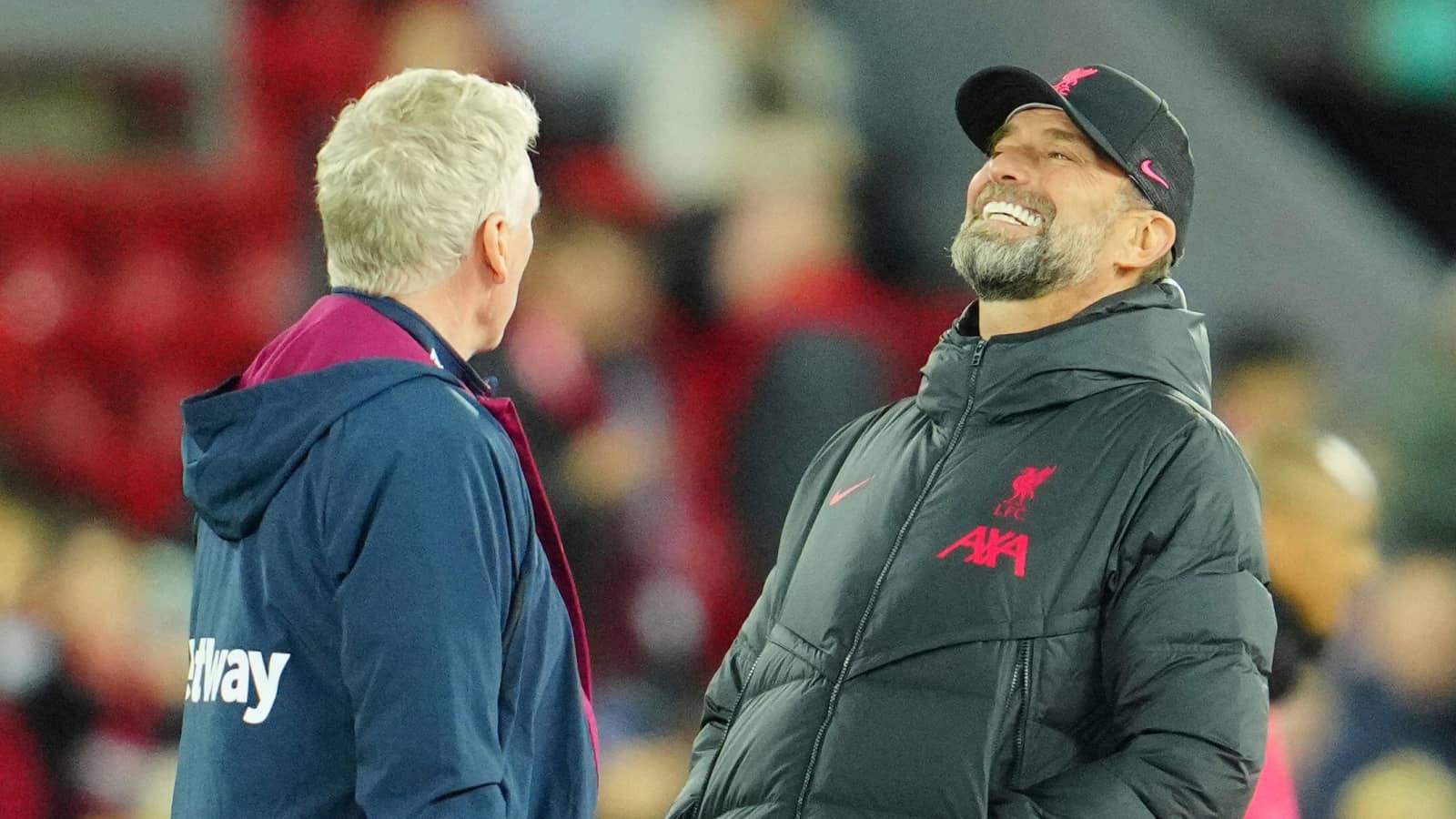 West Ham manager David Moyes and Liverpool manager Jurgen Klopp