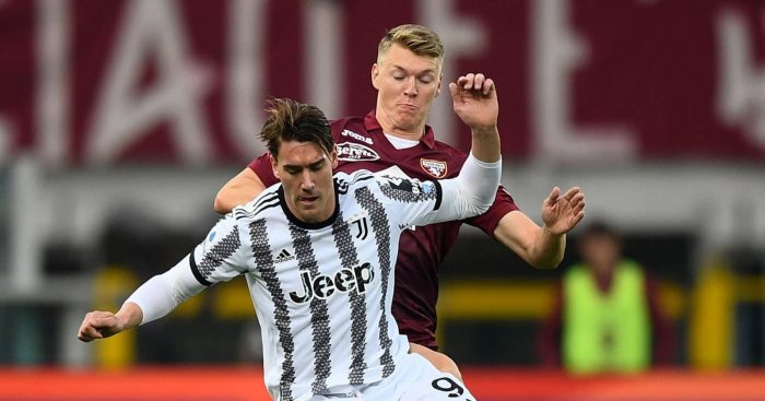 Dusan Vlahovic and Perr Schuurs, Juventus vs Torino