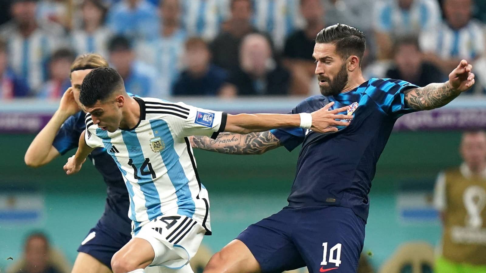 Exequiel Palacios and Marko Livaja, Argentina vs Croatia