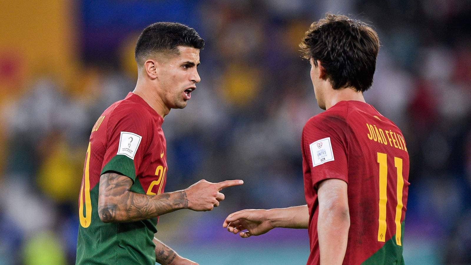 Joao Cancelo and Joao Felix representing Portugal