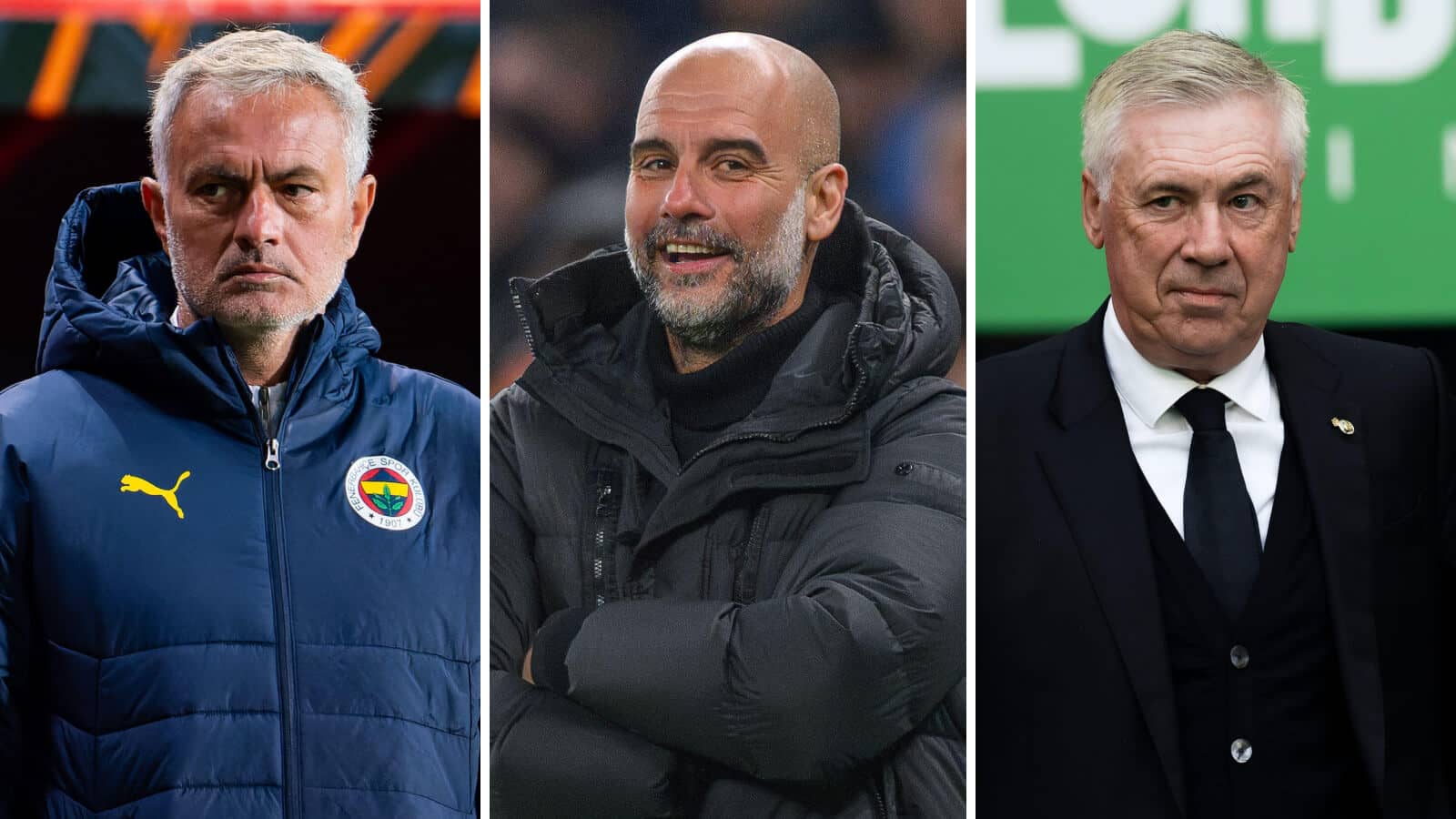 Jose Mourinho, Pep Guardiola and Carlo Ancelotti
