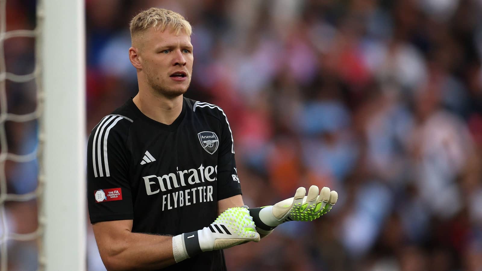 Aaron Ramsdale in the Community Shield
