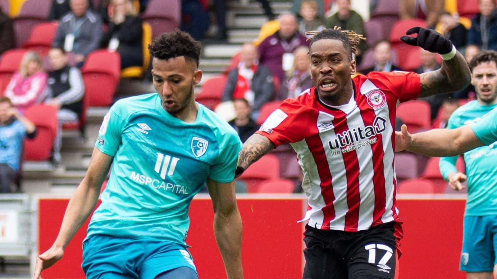 Bournemouth defender Lloyd Kelly, Brentford striker Ivan Toney