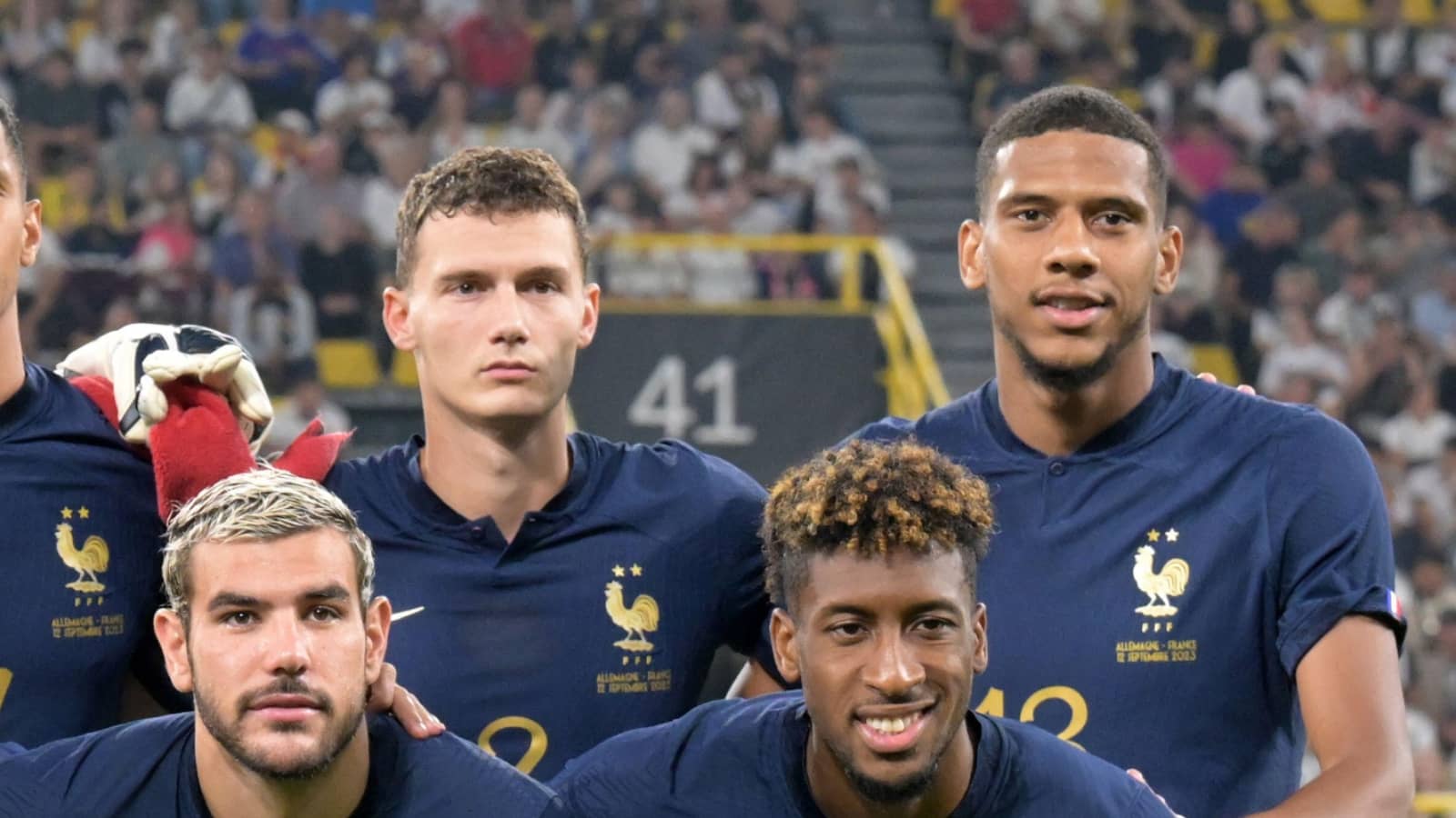 Theo Hernandez, Benjamin Pavard, Kingsley Coman and Jean-Clair Todibo, France