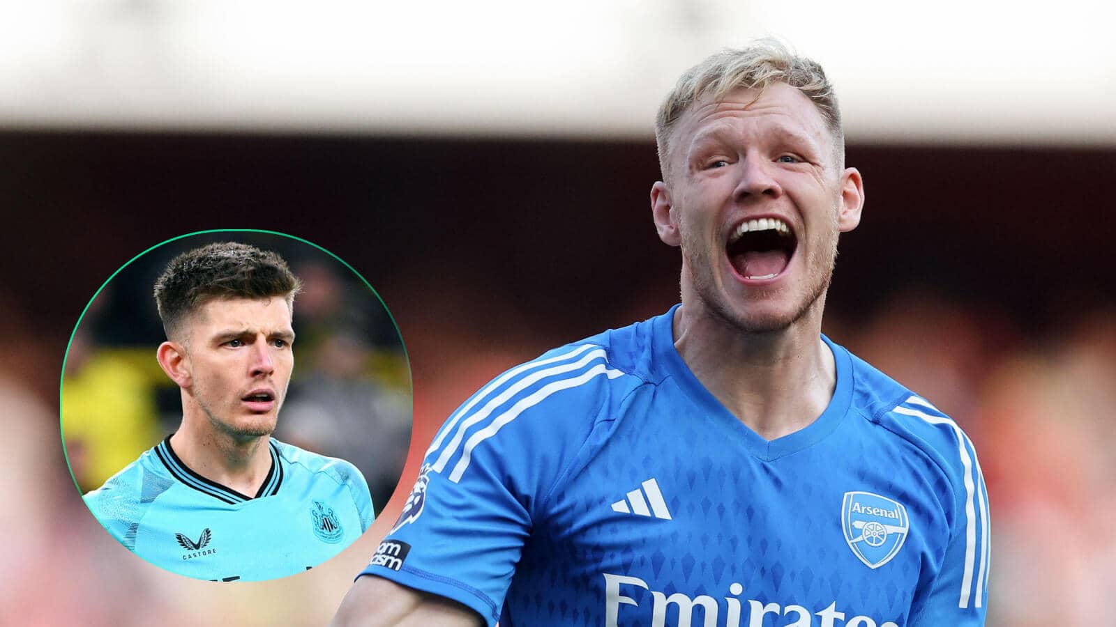 Arsenal goalkeeper Aaron Ramsdale and Newcastle's Nick Pope