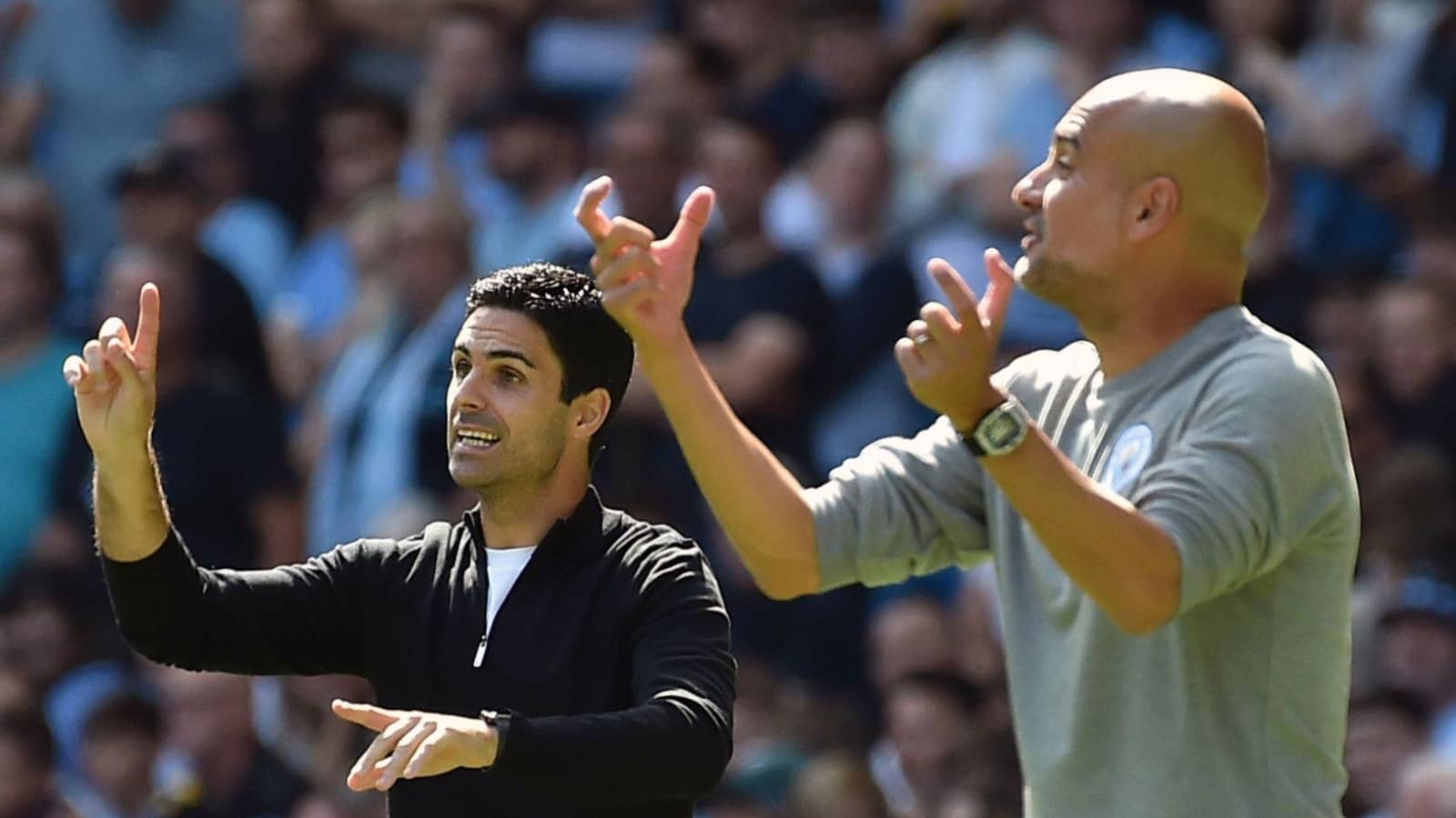 Mikel Arteta and Pep Guardiola, Arsenal vs Man City