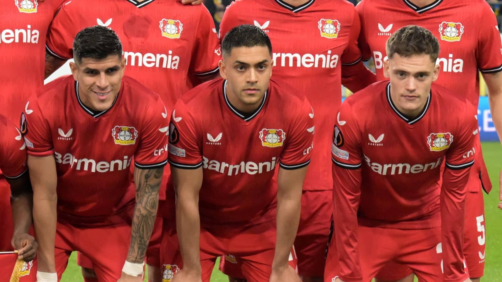 Piero Hincapie, Nadiem Amiri and Florian Wirtz, Bayer Leverkusen