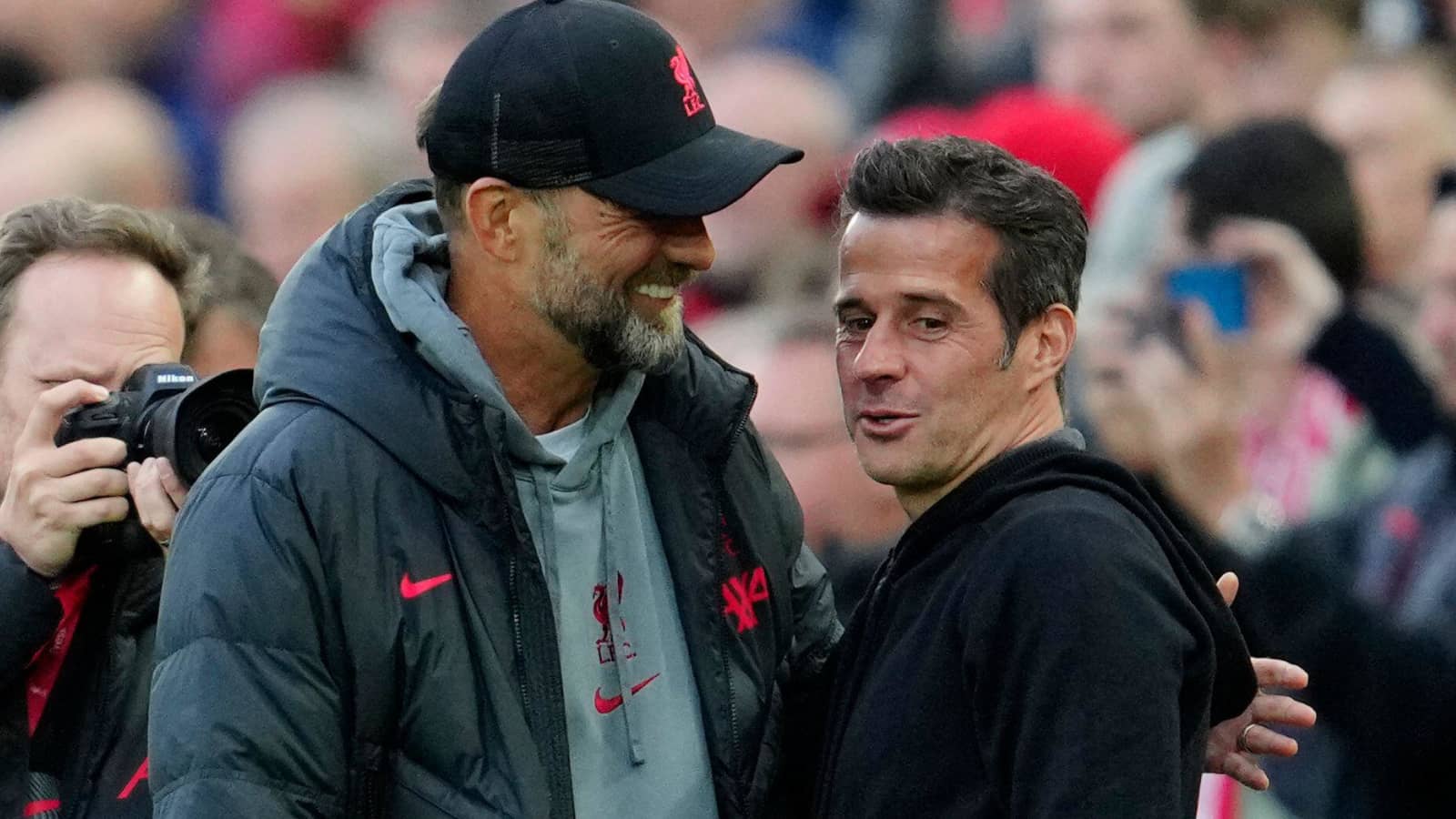Liverpool manager Jurgen Klopp and Fulham manager Marco Silva