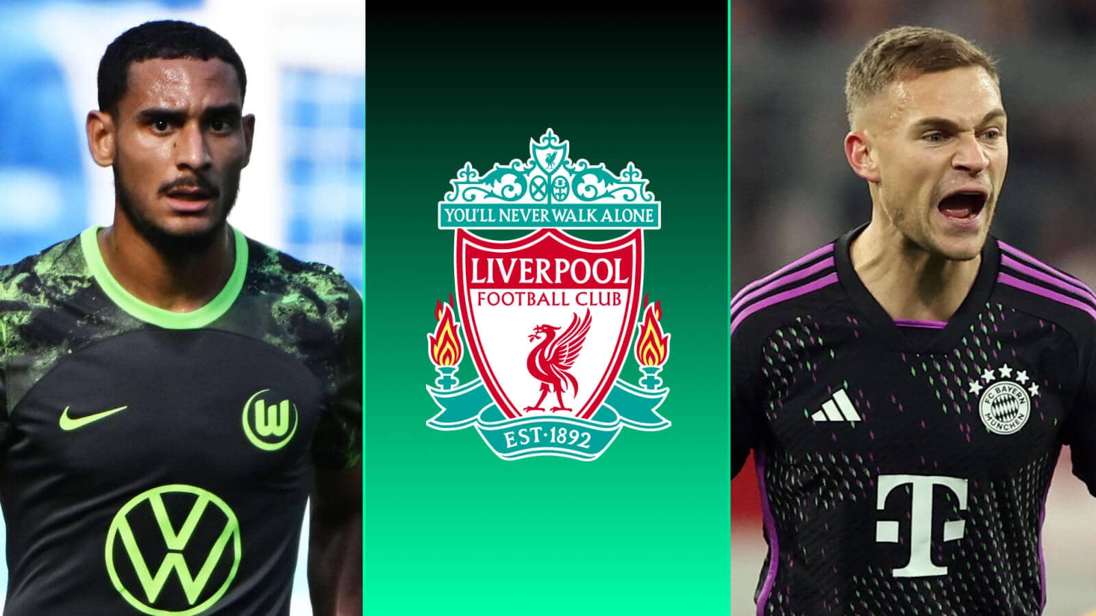 Wolfsburg defender Maxence Lacroix and Joshua Kimmich of Bayern Munich are targets for Liverpool