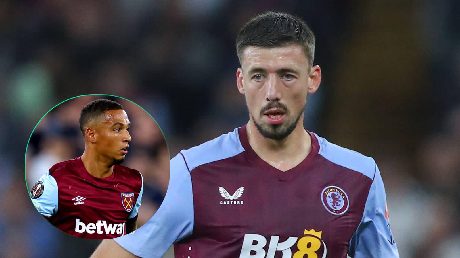Aston Villa defender Clement Lenglet and West Ham's Thilo Kehrer