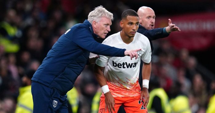 West Ham manager David Moyes and Thilo Kehrer