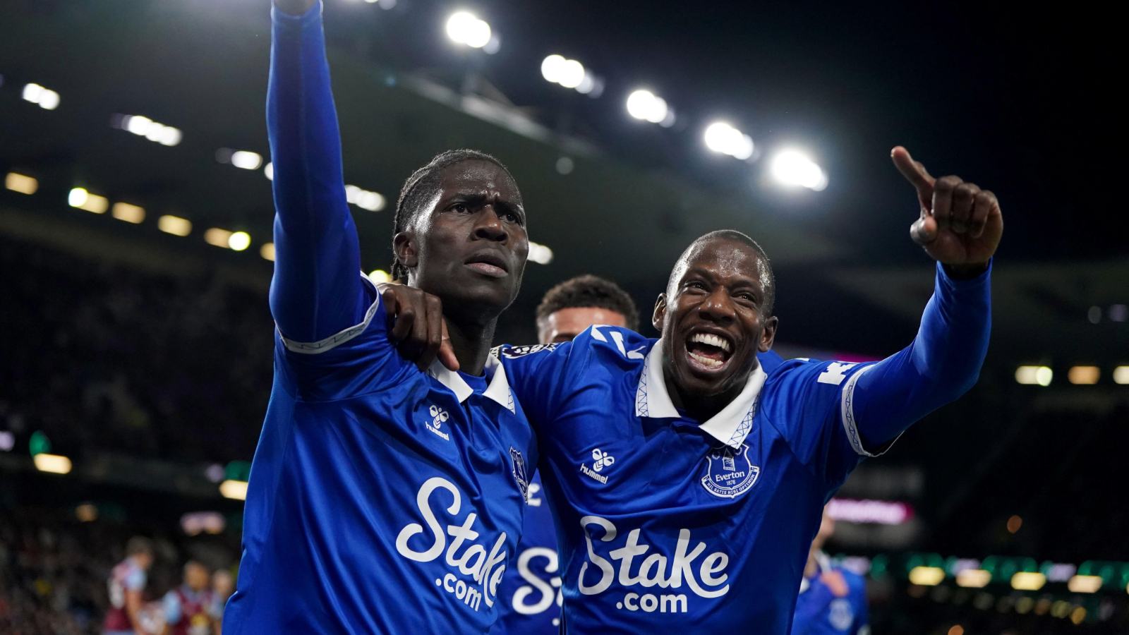 In demand Everton midfielder Amadou Onana and Abdoulaye Doucoure