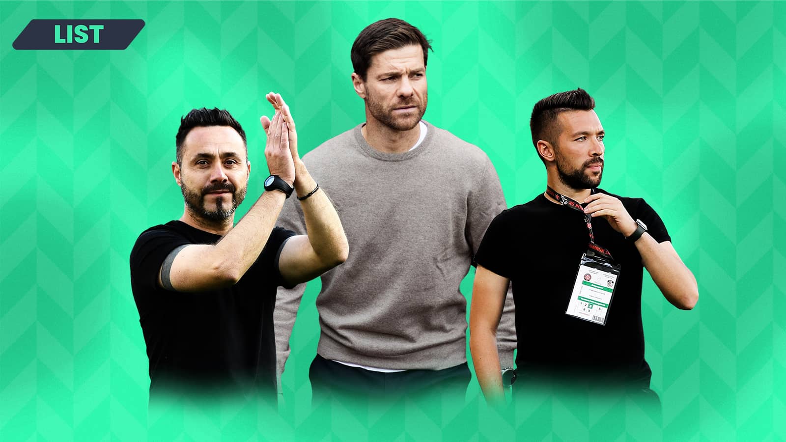 Xabi Alonso, Roberto De Zerbi and Francesco Farioli