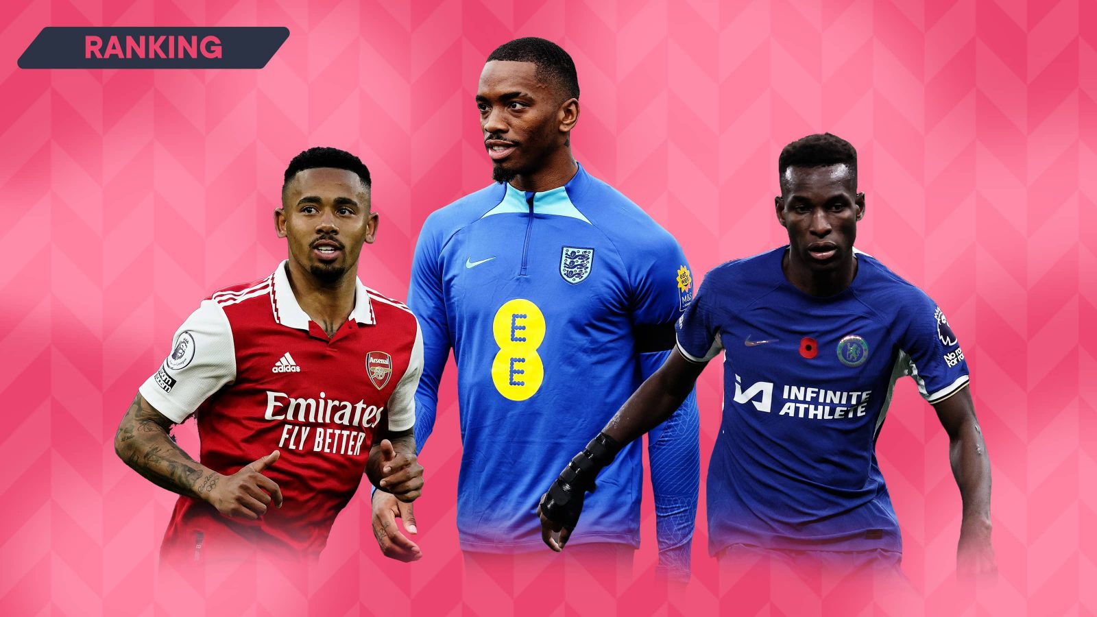 Gabriel Jesus, Ivan Toney and Nicolas Jackson