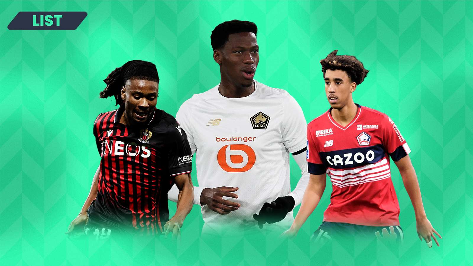 Man Utd linked trio Khephren Thuram (Nice), Jonathan David (Lille) and Leny Yoro (Lille)