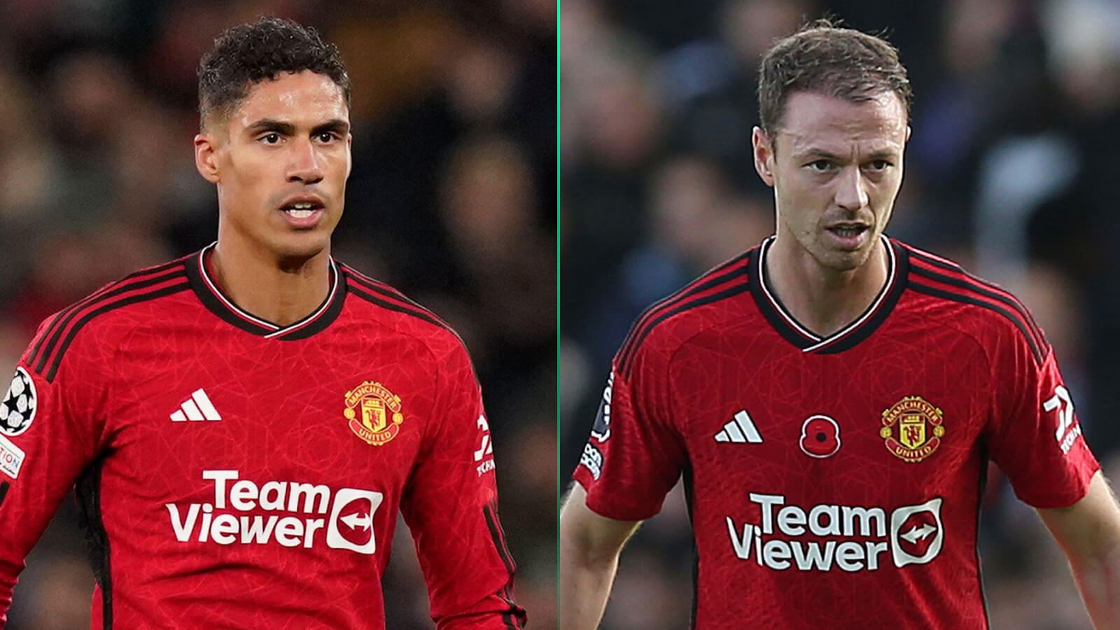 Man Utd centre-backs Raphael Varane and Jonny Evans