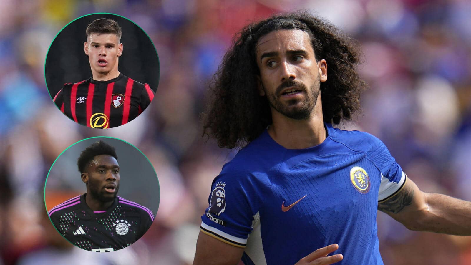 Marc Cucurella, Milos Kerkez and Alphonso Davies