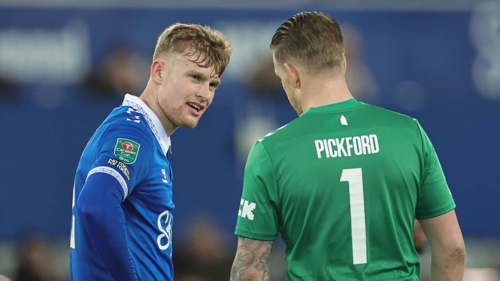 Jarrad Branthwaite and Jordan Pickford