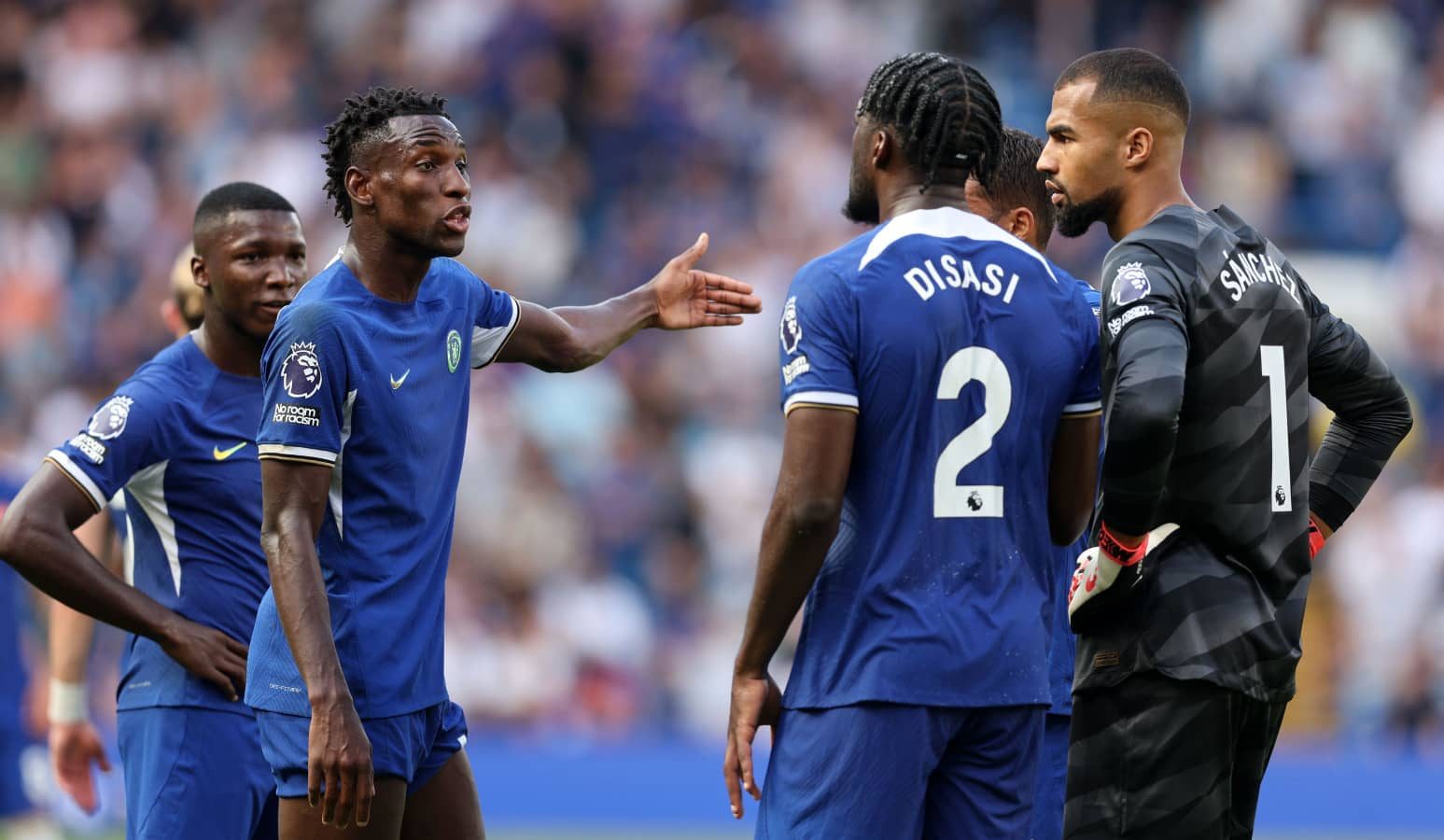 Chelsea stars Moises Caicedo, Nicolas Jackson, Axel Disasi and Robert Sanchez