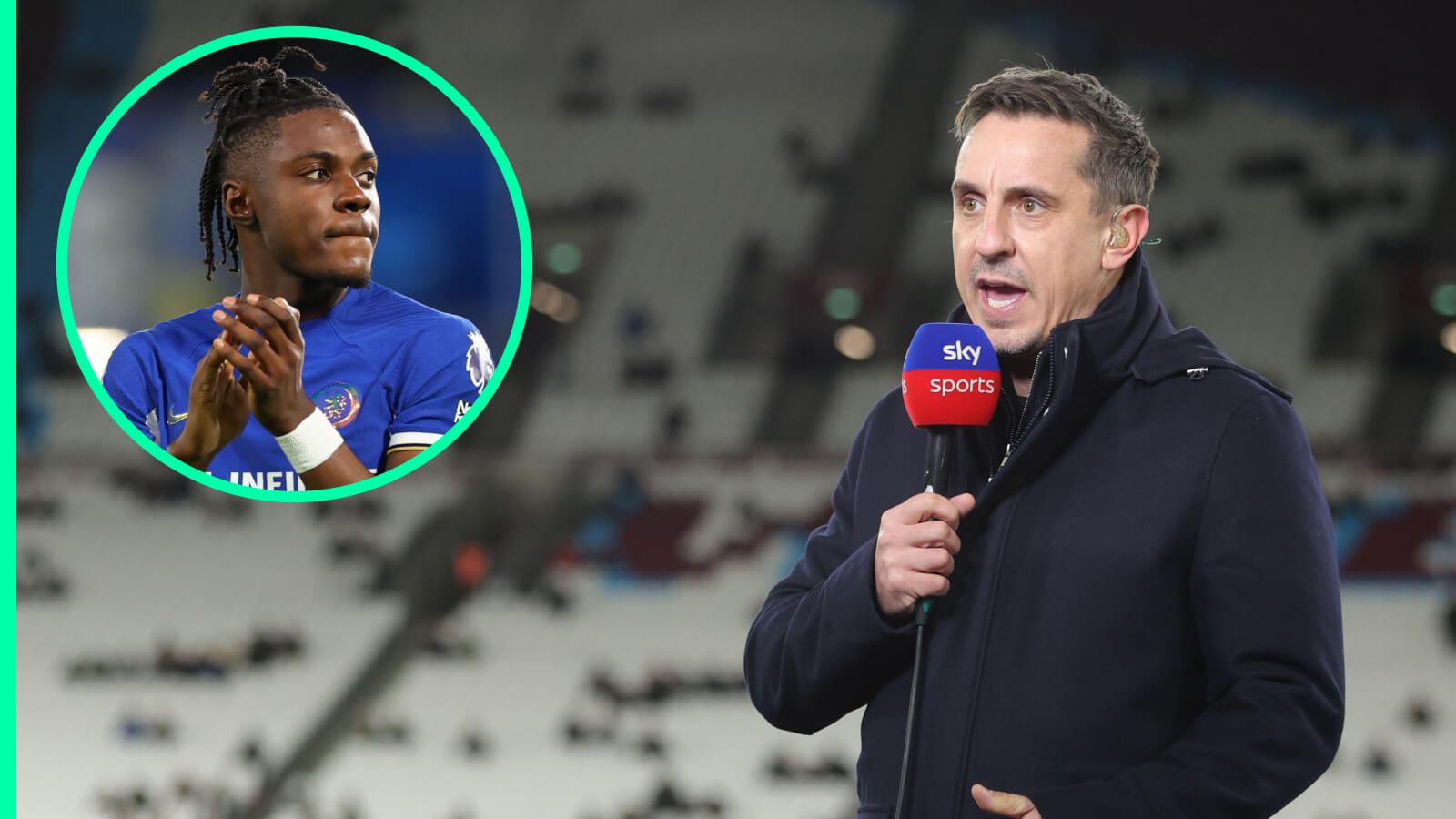 Gary Neville, Chelsea midfielder Romeo Lavia