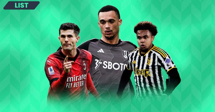 Antonee Robinson (Fulham), Christian Pulisic (AC Milan) and Weston McKennie (Juventus)