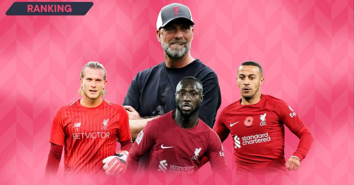 Jurgen Klopp, Loris Karius, Naby Keita and Thiago Alcantara