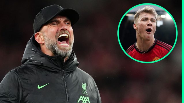 Liverpool boss Jurgen Klopp, Man Utd star Rasmus Hojlund