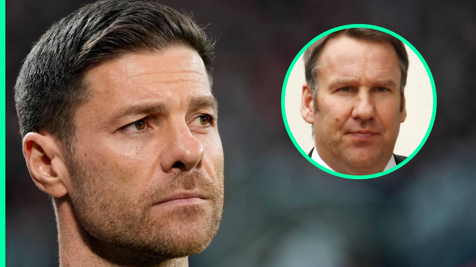 Xabi Alonso with an inset of Paul Merson