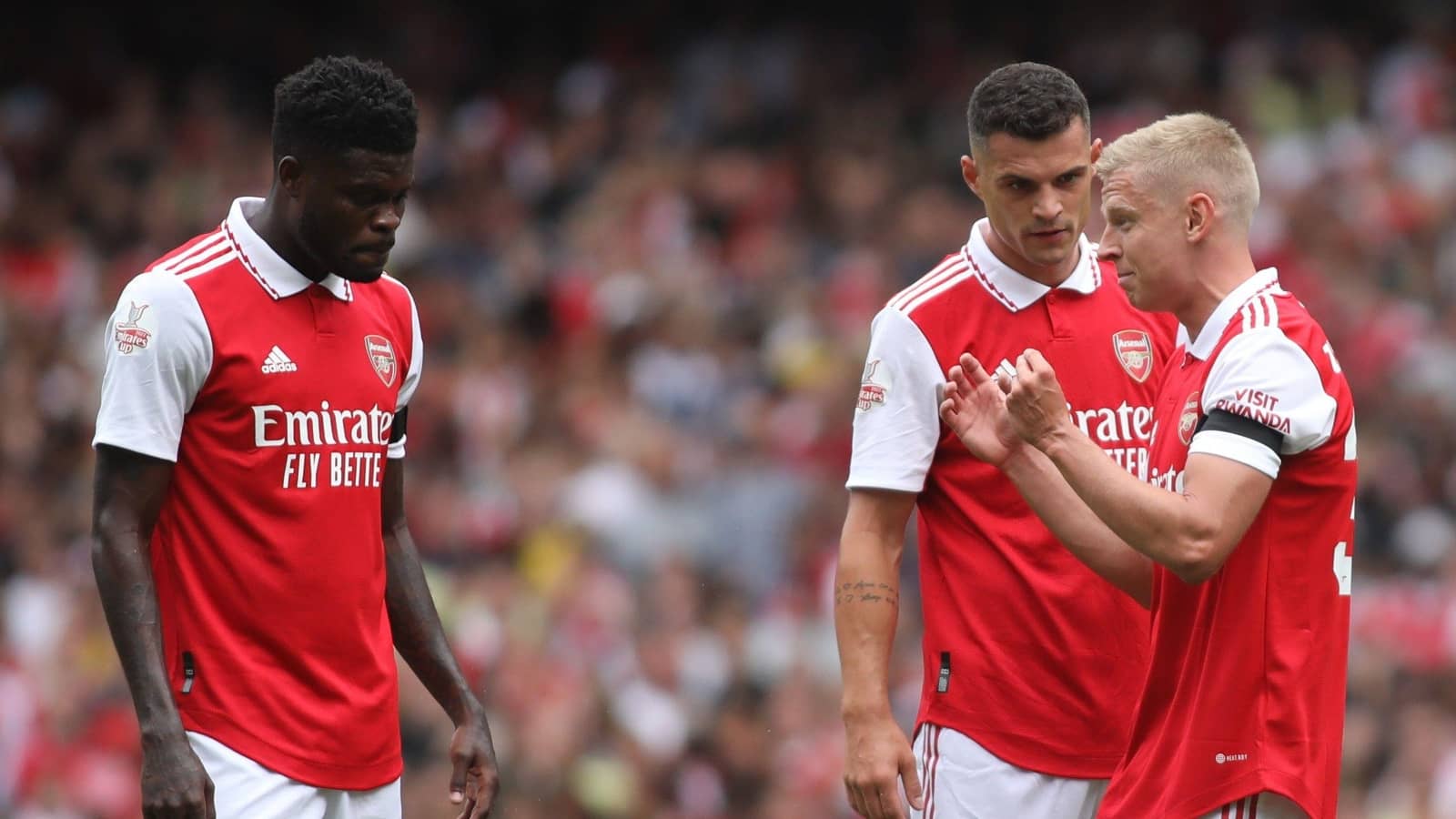 Thomas Partey, Granit Xhaka and Oleksandr Zinchenko, Arsenal