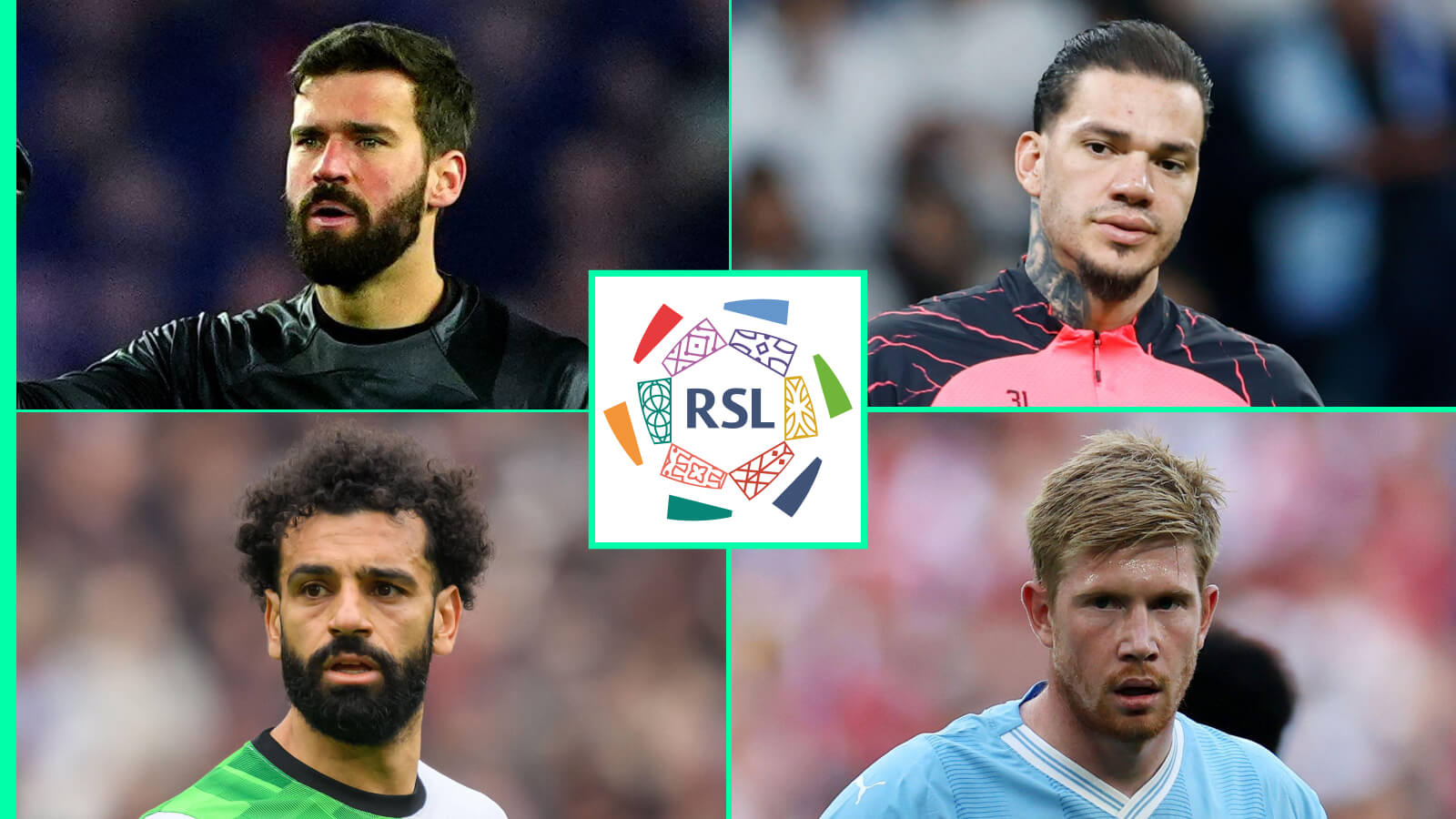 Liverpool stars Alisson Becker, Mohamed Salah, Man City stars Ederson Moraes, Kevin De Bruyne