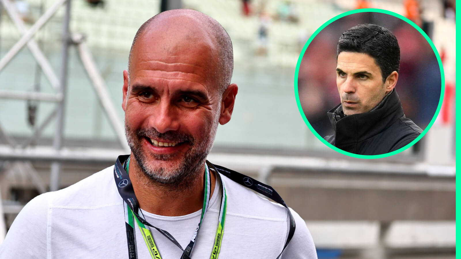 Man City manager Pep Guardiola, Arsenal manager Mikel Arteta