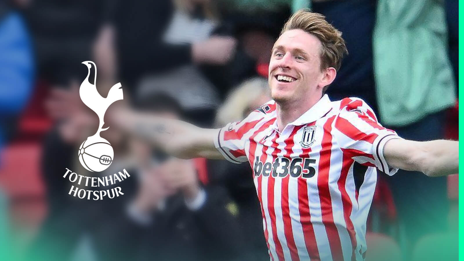 Stoke City midfielder Wouter Burger, Tottenham badge