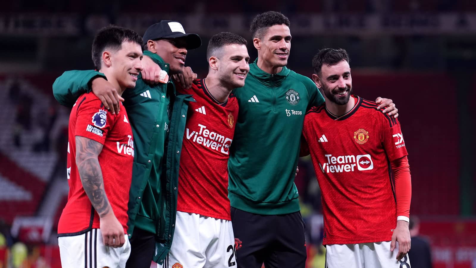 Man Utd stars Lisandro Martinez, Anthony Martial, Diogo Dalot, Raphael Varane and Bruno Fernandes