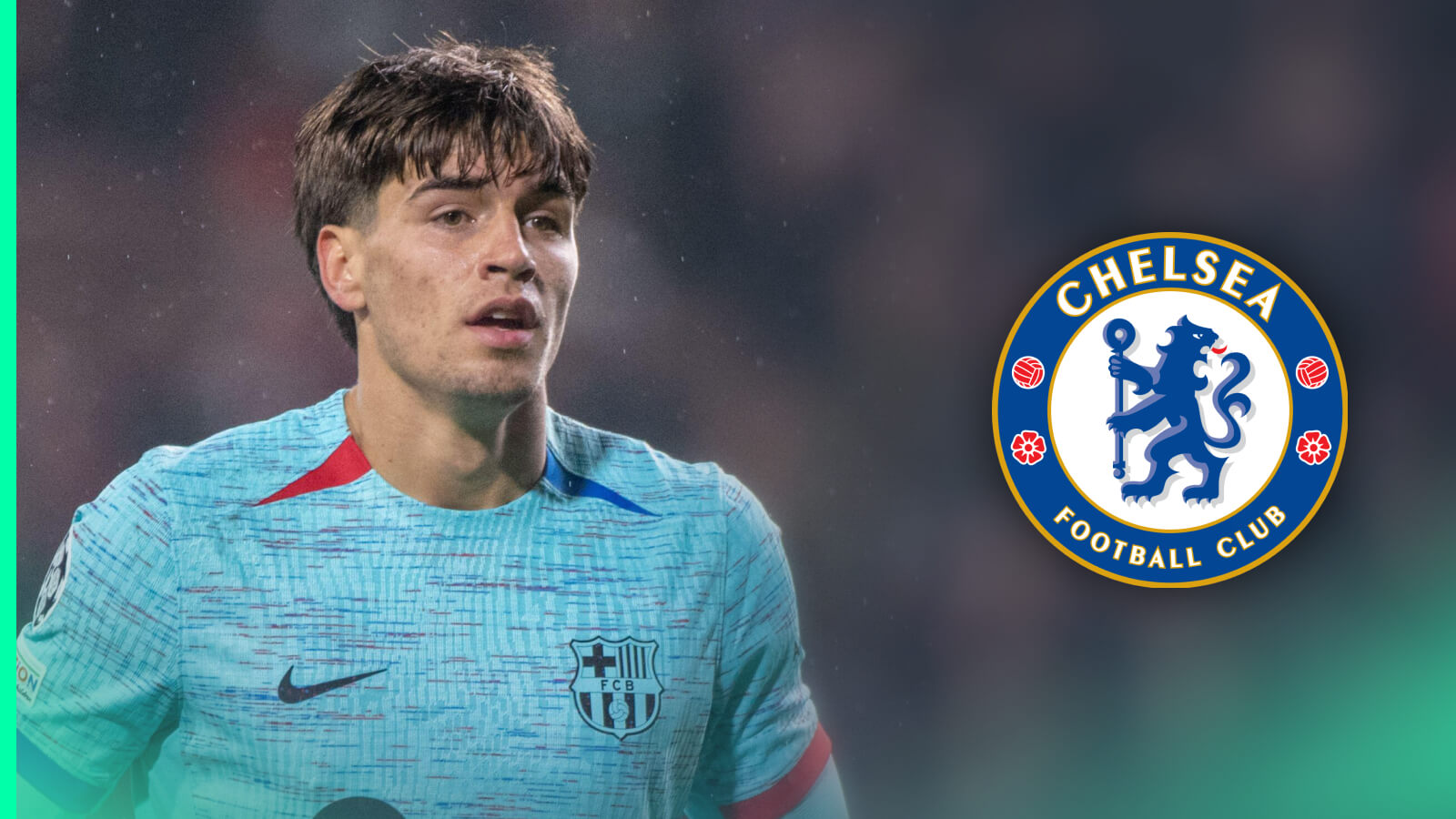 Barcelona striker Marc Guiu, Chelsea badge