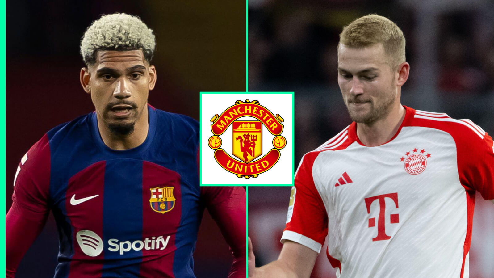 Barcelona centre-back Ronald Araujo and Bayern Munich centre-back Matthijs De Ligt