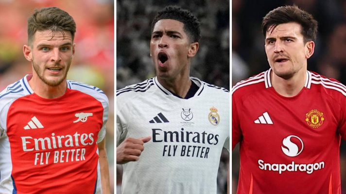 Declan Rice, Jude Bellingham and Harry Maguire
