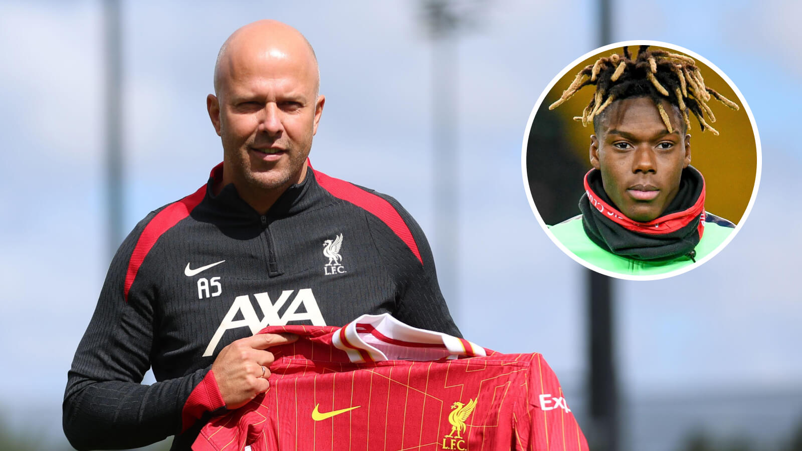 Liverpool coach Arne Slot and winger Nico Williams
